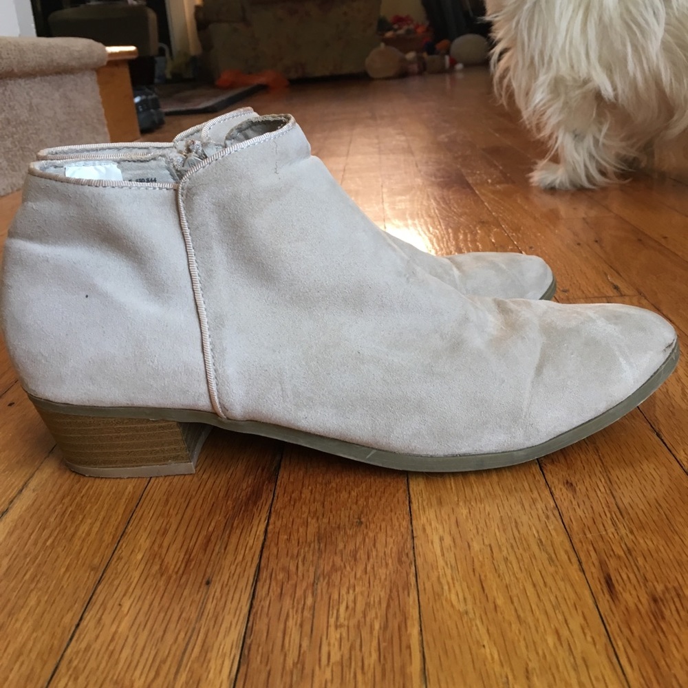 Faux suede booties